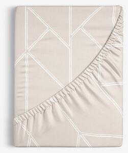 Goldea bavlněné napínací prostěradlo - geometrické linie na latte 80 x 160 cm