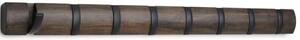 Dřevěný věšák na zeď Umbra Flip 3 s kovovými háčky | tmavě hnědý Typ: 8 háčků