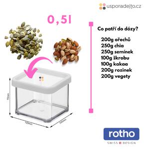 Dóza na potraviny 0,5l Rotho Loft - MINI, bílá