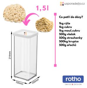 Rotho Dóza na potraviny 1,5 l Rotho Loft - LONG, bílá