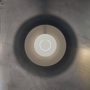 Knikerboker LED nástěnné světlo DoppioZero, krémová/bílá, Ø 30 cm, stmívatelný, Krémová / jantar, Chodba, kov, Design