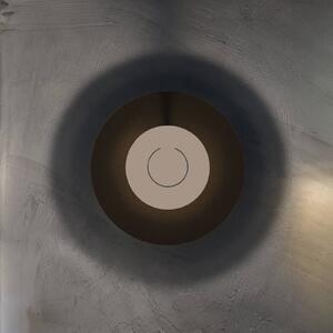 Knikerboker LED nástěnné světlo DoppioZero, hnědá/sahara, Ø 30 cm, stmívatelný, Hnědá / rez, Chodba, kov, Design