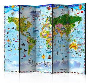 Paraván - World Map for Kids II [Room Dividers]