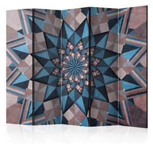 Paraván - Star Mandala (Brown-Blue) II [Room Dividers]