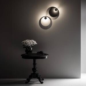 Knikerboker LED nástěnné světlo Pois, černá, Ø 25 cm, stmívatelné, stmívatelný, Černá, Obývací pokoj / jídelna, kov, Design