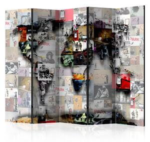 Paraván - Room divider - World map - Banksy