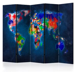 Paraván - Room divider - Colorful map