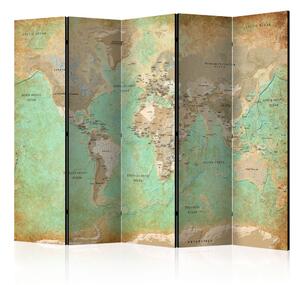 Paraván - Turquoise World Map [Room Dividers]