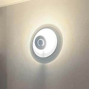 Knikerboker LED nástěnné světlo DoppioZero, bílá/šedá, Ø 30 cm, stmívatelný, Bílá / opál, Chodba, kov, Design