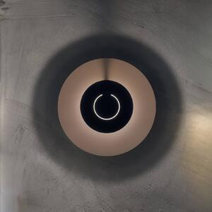 Knikerboker LED nástěnné světlo DoppioZero, růžová/šedá, Ø 30 cm, stmívatelný, Fialová / růžová / barva růže, Chodba, kov, Design