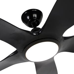 Stropní ventilátor černý včetně LED a dálkového ovládání - Fimm