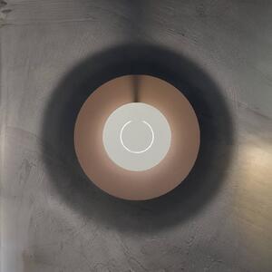 Knikerboker LED nástěnné světlo DoppioZero, růžová/bílá, Ø 30 cm, stmívatelný, Fialová / růžová / barva růže, Chodba, kov, Design