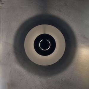 Knikerboker LED nástěnné světlo DoppioZero, krémová/šedá, Ø 30 cm, stmívatelný, Krémová / jantar, Chodba, kov, Design