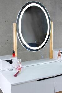 Toaletní stolek WERRY s oválným LED zrcadlem