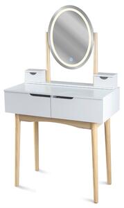 Toaletní stolek WERRY s oválným LED zrcadlem