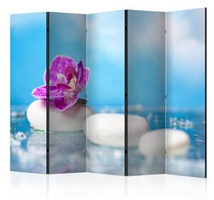 Paraván - Pink Orchid and white Zen Stones II [Room Dividers]