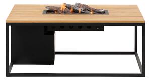 COSI Stůl s plynovým ohništěm - typ Cosiloft 120 černý rám / deska teak