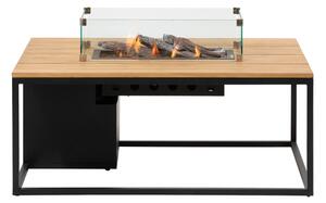 COSI Stůl s plynovým ohništěm - typ Cosiloft 120 černý rám / deska teak
