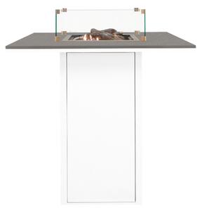 COSI Stůl s plynovým ohništěm - typ Cosiloft barový stůl bílý rám / šedá deska