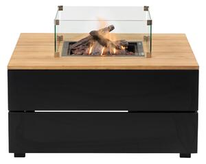 COSI Stůl s plynovým ohništěm - typ Cosipure 100 černý rám / deska teak