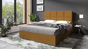 Čalouněná postel ZAC 90x200 cm Odstín látky: Žlutá (Kronos 01) - eTapik