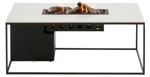 COSI Stůl s plynovým ohništěm - Cosidesign line černý rám / keramická deska bílá