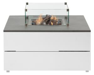 COSI Stůl s plynovým ohništěm - typ Cosipure 100 bílý rám / šedá deska