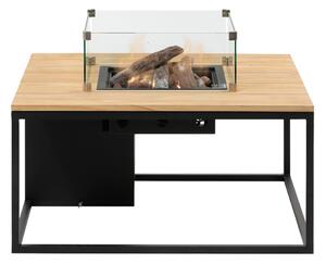 COSI Stůl s plynovým ohništěm - typ Cosiloft 100 černý rám / deska teak