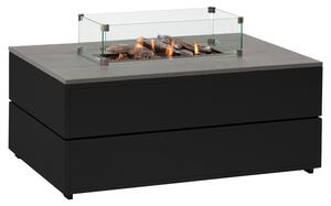 COSI Stůl s plynovým ohništěm - typ Cosipure 120 černý rám / šedá deska