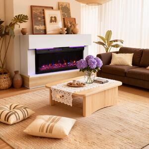 HOMAVO 36" elektrický krb s obestavbou, 3D plameny, 12 barev, topení 1000/2000W, dálkové ovládání, ochrana proti přehřátí, časovač