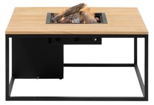 COSI Stůl s plynovým ohništěm - typ Cosiloft 100 černý rám / deska teak