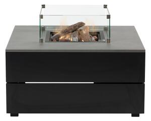 COSI Stůl s plynovým ohništěm - typ Cosipure 100 černý rám / šedá deska