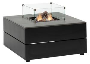 COSI Stůl s plynovým ohništěm - typ Cosipure 100 černý rám / šedá deska