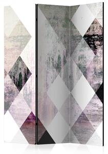 Paraván - Rhombic Chessboard (Pink) [Room Dividers]