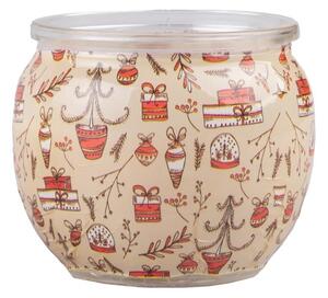 Emocio Sklo Dekor 70x62 mm Christmas Glory - Cookie and Cream, vonná svíčka