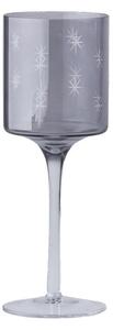 Skleněný svícen na nožičce sada 3ks 90x250/90x300/90x350mm, kouřavá