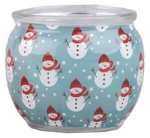 Emocio Sklo Dekor 70x62 mm Happy Snowman - Enchanted Sparkle, vonná svíčka