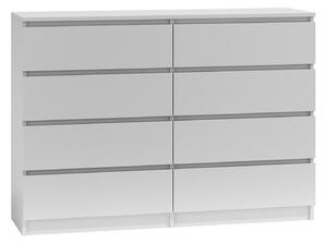 Komoda Malva 8 zásuvek 140 - bílá