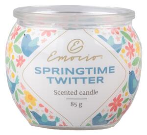 Emocio vonná svíčka ve skle Springtime Twitter, Blossoms & Spring Rain Dekor 70x62mm