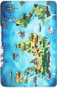 Breno Kusový koberec World Map, 76,5x117 cm, Modrá/Vícebarevné