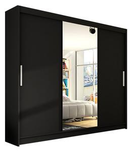 Velká šatní skříň ASTON I černá šířka 250 cm