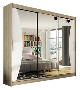 Velká šatní skříň ASTON IV dub sonoma/bílá šířka 250 cm