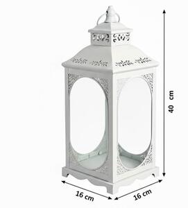 Dekorační lucerna ROSEHILL 40 cm bílá