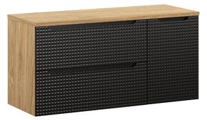 Comad Koupelnová skříňka pod deskové umyvadlo set Luxor Black III. 120 černá/dub olejovaný