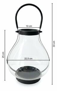 Dekorační lucerna GLASSY 25 cm černá