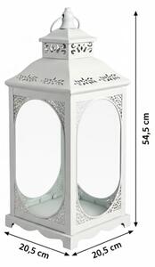 Dekorační lucerna ROSEHILL 54,5 cm bílá