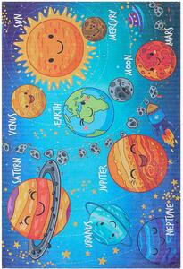Breno Kusový koberec TORINO KIDS 230 solar system, 80x120 cm, Vícebarevné