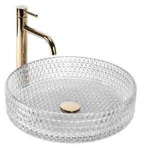 REA-U8881 - Umyvadlo na desku CRISTAL pr. 39 cm sklo/čirá