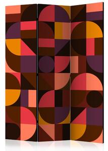 Paraván - Geometric Mosaic (Red) [Room Dividers]