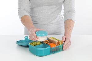Sistema Dělený svačinový box Ocean Bound Ribbon Lunch s nádobou na jogurt 1,1 l, mátová
